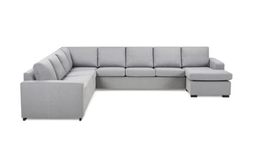 Crazy 7-seters Høyrevendt U-formet XX-Large Hjørnesofa med Divan i Stoff - Grå - Møbler - Sofaer - Hjørnesofaer - Hjørnesofa med divan