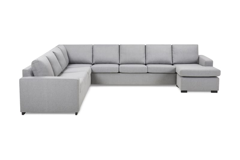 Crazy 7-seters Høyrevendt U-formet XX-Large Hjørnesofa med Divan i Stoff - Grå - Møbler - Sofaer - Hjørnesofaer - Hjørnesofa med divan