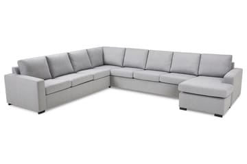 Crazy 7-seters Høyrevendt U-formet XX-Large Hjørnesofa med Divan i Stoff - Grå - Møbler - Sofaer - Hjørnesofaer - Hjørnesofa med divan