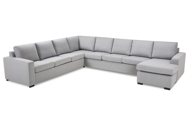 Crazy 7-seters Høyrevendt U-formet XX-Large Hjørnesofa med Divan i Stoff - Grå - Møbler - Sofaer - Hjørnesofaer - Hjørnesofa med divan