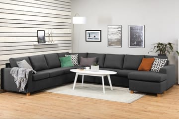 Crazy 7-seters Høyrevendt U-formet XX-Large Hjørnesofa med Divan i Stoff - Mørk grå - Møbler - Sofaer - Hjørnesofaer - Hjørnesofa med divan