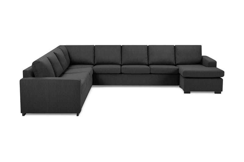 Crazy 7-seters Høyrevendt U-formet XX-Large Hjørnesofa med Divan i Stoff - Mørk grå - Møbler - Sofaer - Hjørnesofaer - Hjørnesofa med divan
