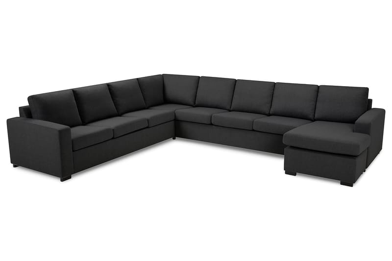 Crazy 7-seters Høyrevendt U-formet XX-Large Hjørnesofa med Divan i Stoff - Mørk grå - Møbler - Sofaer - Hjørnesofaer - Hjørnesofa med divan
