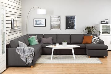 Crazy 7-seters Høyrevendt U-formet XX-Large Hjørnesofa med Divan i Stoff - Mørk grå - Møbler - Sofaer - Hjørnesofaer - Hjørnesofa med divan