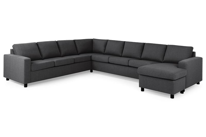 Crazy 7-seters Høyrevendt U-formet XX-Large Hjørnesofa med Divan i Stoff - Mørk grå - Møbler - Sofaer - Hjørnesofaer - Hjørnesofa med divan