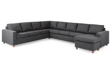 Crazy 7-seters Høyrevendt U-formet XX-Large Hjørnesofa med Divan i Stoff - Mørk grå - Møbler - Sofaer - Hjørnesofaer - Hjørnesofa med divan