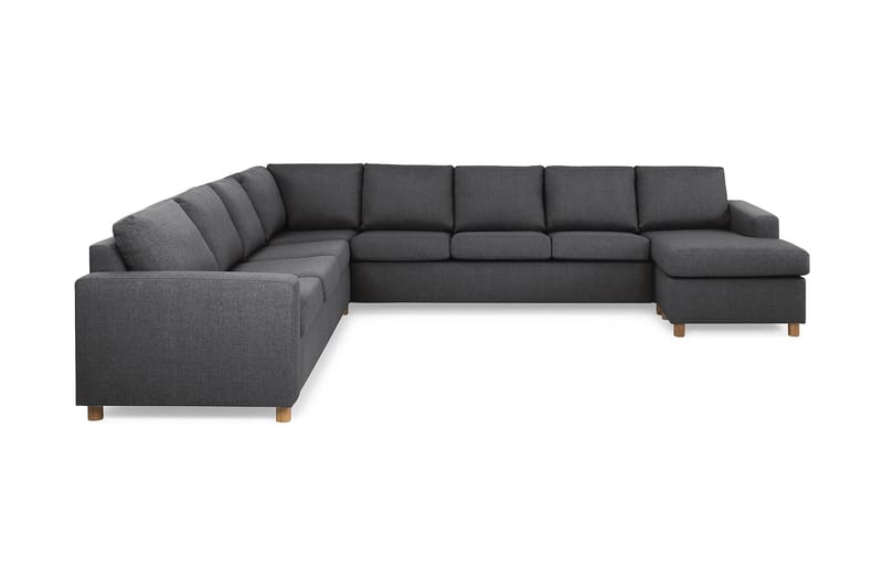 Crazy 7-seters Høyrevendt U-formet XX-Large Hjørnesofa med Divan i Stoff - Mørk grå - Møbler - Sofaer - Hjørnesofaer - Hjørnesofa med divan