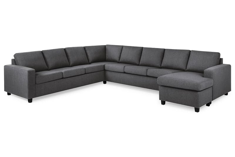Crazy 7-seters Høyrevendt U-formet XX-Large Hjørnesofa med Divan i Stoff - Mørk grå - Møbler - Sofaer - Hjørnesofaer - Hjørnesofa med divan
