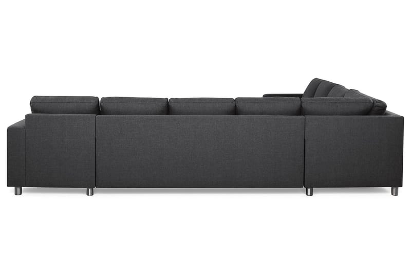 Crazy 7-seters Høyrevendt U-formet XX-Large Hjørnesofa med Divan i Stoff - Mørk grå - Møbler - Sofaer - Hjørnesofaer - Hjørnesofa med divan