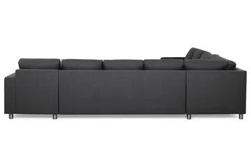 Crazy 7-seters Høyrevendt U-formet XX-Large Hjørnesofa med Divan i Stoff - Mørk grå - Møbler - Sofaer - Hjørnesofaer - Hjørnesofa med divan