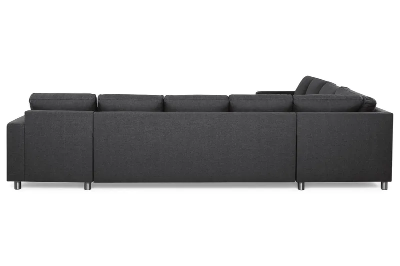 Crazy 7-seters Høyrevendt U-formet XX-Large Hjørnesofa med Divan i Stoff - Mørk grå - Møbler - Sofaer - Hjørnesofaer - Hjørnesofa med divan