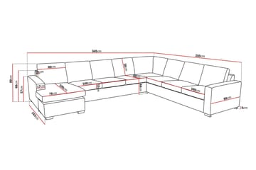 Crazy 7-seters Høyrevendt U-formet XX-Large Hjørnesofa med Divan i Stoff - Mørk grå - Møbler - Sofaer - Hjørnesofaer - Hjørnesofa med divan