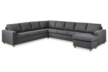 Crazy 7-seters Høyrevendt U-formet XX-Large Hjørnesofa med Divan i Stoff - Mørk grå - Møbler - Sofaer - Hjørnesofaer - Hjørnesofa med divan
