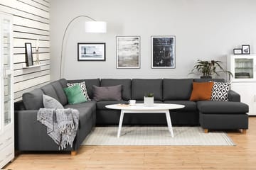 Crazy 7-seters Høyrevendt U-formet XX-Large Hjørnesofa med Divan i Stoff - Mørk grå - Møbler - Sofaer - Hjørnesofaer - Hjørnesofa med divan
