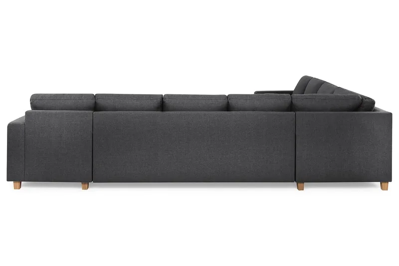 Crazy 7-seters Høyrevendt U-formet XX-Large Hjørnesofa med Divan i Stoff - Mørk grå - Møbler - Sofaer - Hjørnesofaer - Hjørnesofa med divan