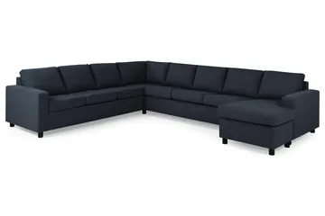 Crazy 7-seters Høyrevendt U-formet XX-Large Hjørnesofa med Divan i Stoff - Mørkeblå - Møbler - Sofaer - Hjørnesofaer - Hjørnesofa med divan