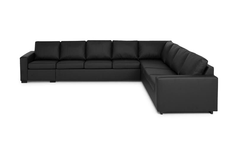 Crazy 7-seters Vendbar L-formet XX-Large Hjørnesofa i Kunstlær - Svart - Møbler - Sofaer - Hjørnesofaer