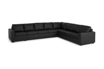 Crazy 7-seters Vendbar L-formet XX-Large Hjørnesofa i Kunstlær - Svart - Møbler - Sofaer - Skinnsofaer