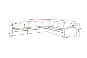 Crazy 7-seters Vendbar L-formet XX-Large Hjørnesofa i Kunstlær - Svart - Møbler - Sofaer - Skinnsofaer