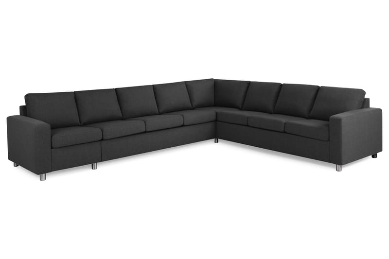 Crazy 7-seters Vendbar L-formet XX-Large Hjørnesofa i Stoff - Antrasitt - Møbler - Sofaer - Hjørnesofaer