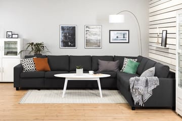 Crazy 7-seters Vendbar L-formet XX-Large Hjørnesofa i Stoff - Antrasitt - Møbler - Sofaer - Hjørnesofaer