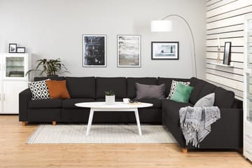 Crazy 7-seters Vendbar L-formet XX-Large Hjørnesofa i Stoff - Antrasitt - Møbler - Sofaer - Hjørnesofaer