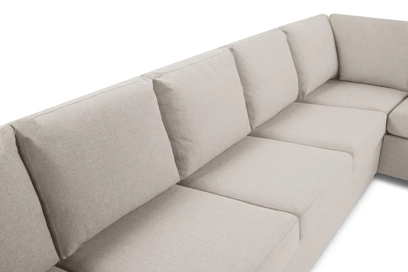 Crazy 7-seters Vendbar L-formet XX-Large Hjørnesofa i Stoff - Beige - Møbler - Sofaer - Hjørnesofaer