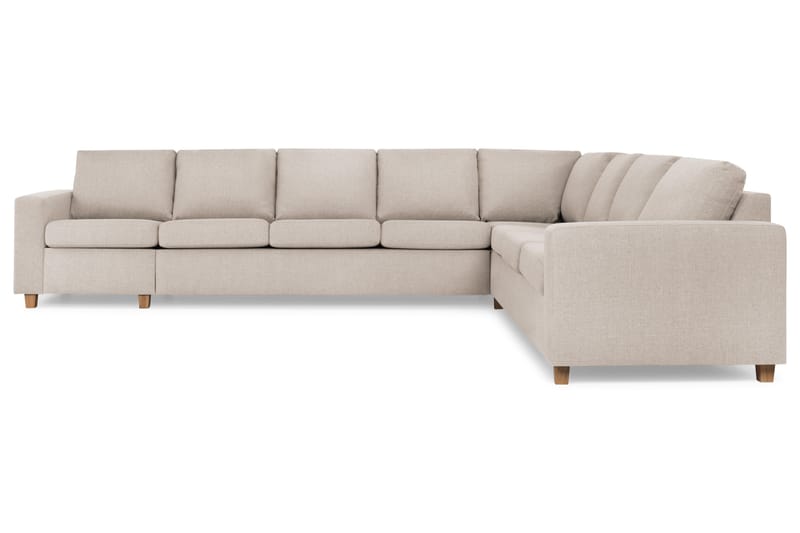 Crazy 7-seters Vendbar L-formet XX-Large Hjørnesofa i Stoff - Beige - Møbler - Sofaer - Hjørnesofaer