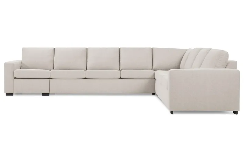 Crazy 7-seters Vendbar L-formet XX-Large Hjørnesofa i Stoff - Beige - Møbler - Sofaer - Hjørnesofaer
