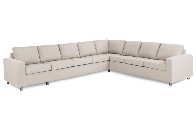 Crazy 7-seters Vendbar L-formet XX-Large Hjørnesofa i Stoff - Beige - Møbler - Sofaer - Hjørnesofaer