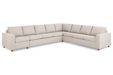 Crazy 7-seters Vendbar L-formet XX-Large Hjørnesofa i Stoff - Beige - Møbler - Sofaer - Hjørnesofaer