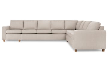 Crazy 7-seters Vendbar L-formet XX-Large Hjørnesofa i Stoff - Beige - Møbler - Sofaer - Hjørnesofaer