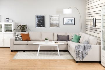 Crazy 7-seters Vendbar L-formet XX-Large Hjørnesofa i Stoff - Beige - Møbler - Sofaer - Hjørnesofaer