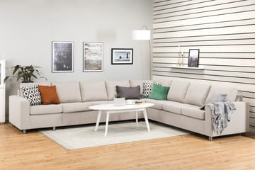 Crazy 7-seters Vendbar L-formet XX-Large Hjørnesofa i Stoff - Beige - Møbler - Sofaer - Hjørnesofaer