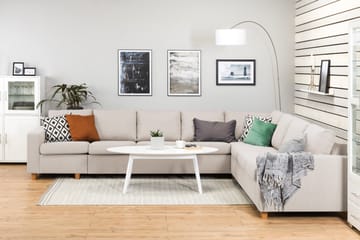 Crazy 7-seters Vendbar L-formet XX-Large Hjørnesofa i Stoff - Beige - Møbler - Sofaer - Hjørnesofaer