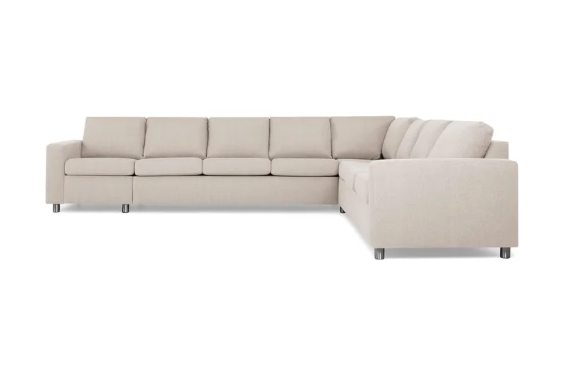 Crazy 7-seters Vendbar L-formet XX-Large Hjørnesofa i Stoff - Beige - Møbler - Sofaer - Hjørnesofaer