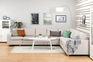 Crazy 7-seters Vendbar L-formet XX-Large Hjørnesofa i Stoff - Beige - Møbler - Sofaer - Hjørnesofaer