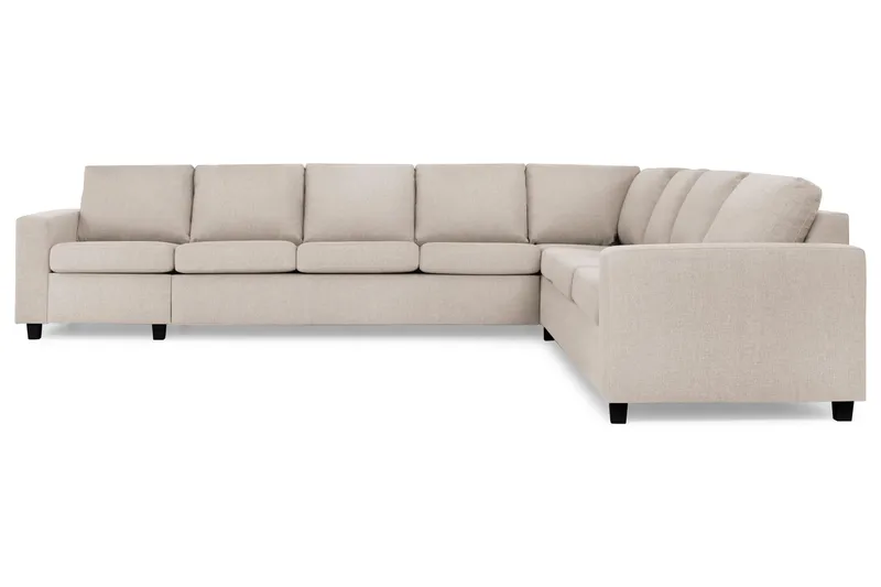 Crazy 7-seters Vendbar L-formet XX-Large Hjørnesofa i Stoff - Beige - Møbler - Sofaer - Hjørnesofaer