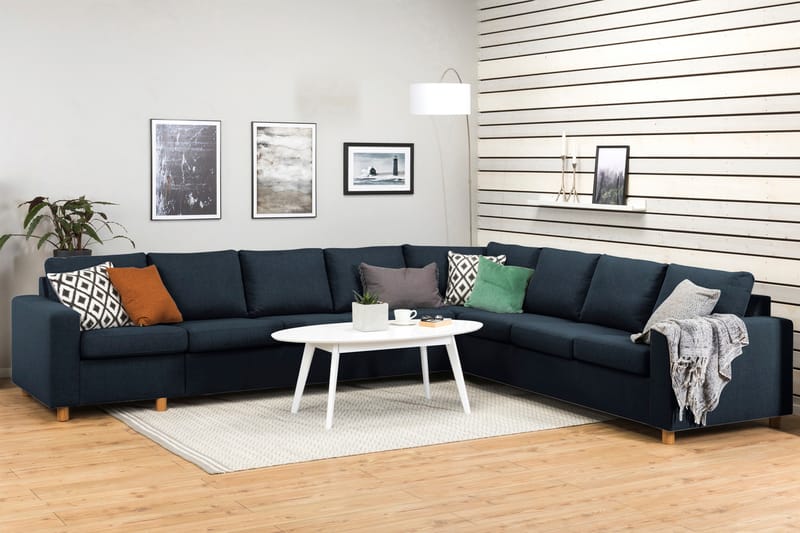 Crazy 7-seters Vendbar L-formet XX-Large Hjørnesofa i Stoff - Blå - Møbler - Sofaer - Hjørnesofaer