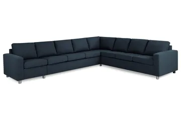 Crazy 7-seters Vendbar L-formet XX-Large Hjørnesofa i Stoff - Blå - Møbler - Sofaer - Hjørnesofaer