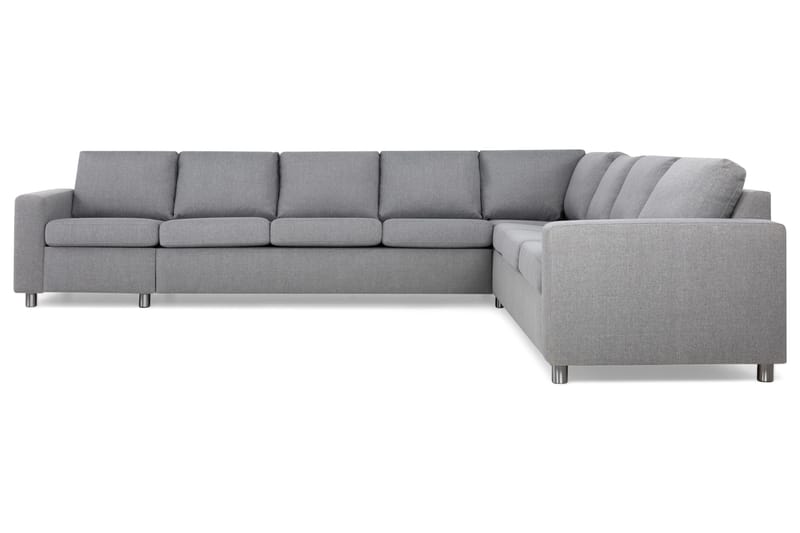 Crazy 7-seters Vendbar L-formet XX-Large Hjørnesofa i Stoff - Grå - Møbler - Sofaer - Hjørnesofaer