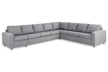 Crazy 7-seters Vendbar L-formet XX-Large Hjørnesofa i Stoff - Grå - Møbler - Sofaer - Hjørnesofaer