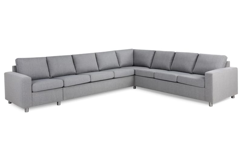 Crazy 7-seters Vendbar L-formet XX-Large Hjørnesofa i Stoff - Grå - Møbler - Sofaer - Hjørnesofaer
