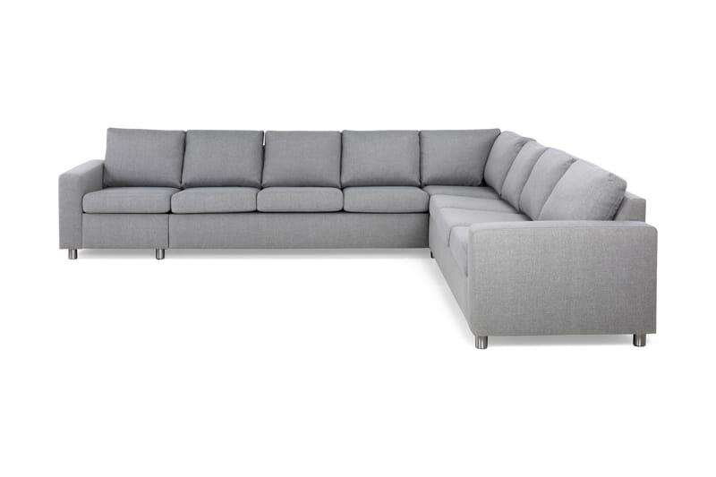Crazy 7-seters Vendbar L-formet XX-Large Hjørnesofa i Stoff - Grå - Møbler - Sofaer - Hjørnesofaer