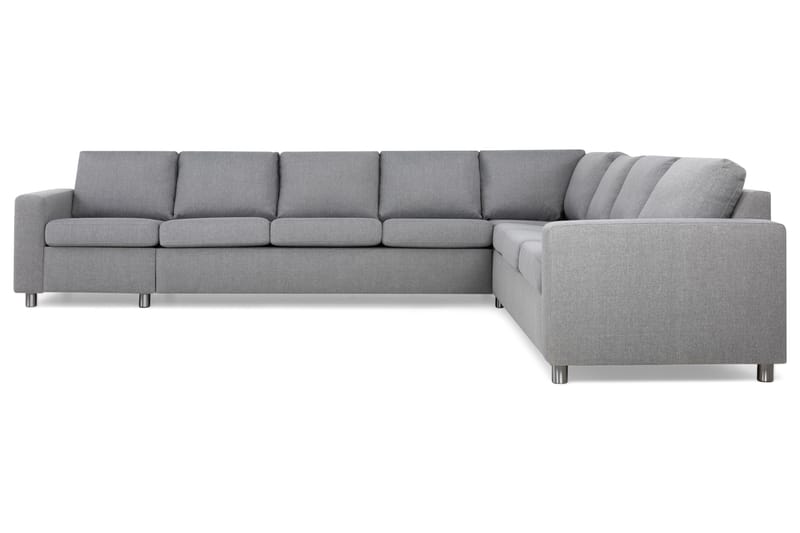 Crazy 7-seters Vendbar L-formet XX-Large Hjørnesofa i Stoff - Grå - Møbler - Sofaer - Hjørnesofaer