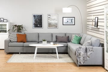 Crazy 7-seters Vendbar L-formet XX-Large Hjørnesofa i Stoff - Grå - Møbler - Sofaer - Hjørnesofaer