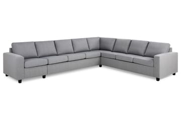 Crazy 7-seters Vendbar L-formet XX-Large Hjørnesofa i Stoff - Grå - Møbler - Sofaer - Hjørnesofaer