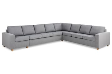 Crazy 7-seters Vendbar L-formet XX-Large Hjørnesofa i Stoff - Grå - Møbler - Sofaer - Hjørnesofaer