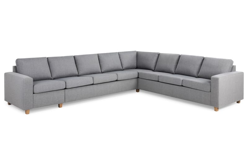 Crazy 7-seters Vendbar L-formet XX-Large Hjørnesofa i Stoff - Grå - Møbler - Sofaer - Hjørnesofaer