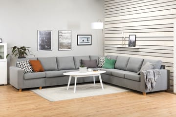 Crazy 7-seters Vendbar L-formet XX-Large Hjørnesofa i Stoff - Grå - Møbler - Sofaer - Hjørnesofaer